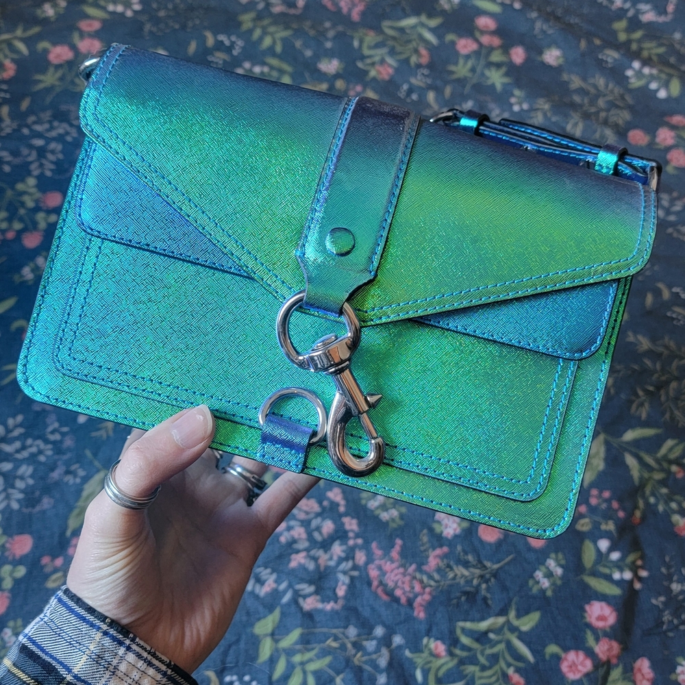 Rebecca Minkoff Iridescent Crossbody Bag in Green and Blue